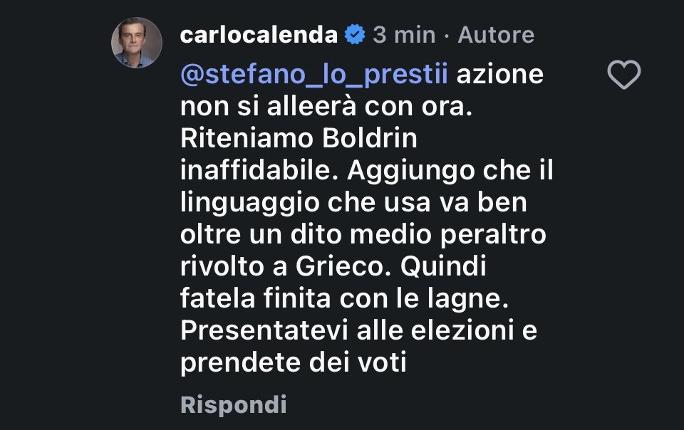Calenda commento